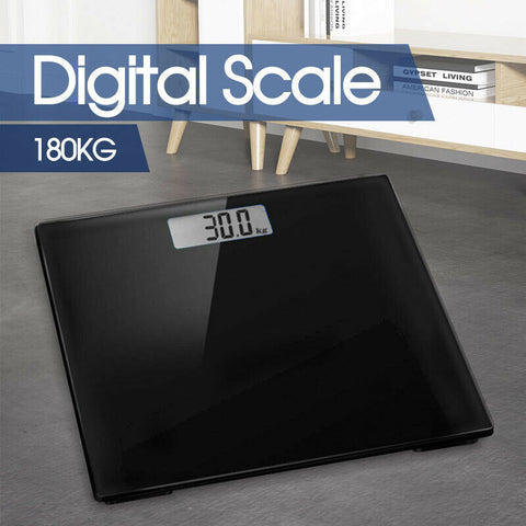 Electronic Digital Backlit Glass Body Bathroom Scale 180KG scales Gym Weight