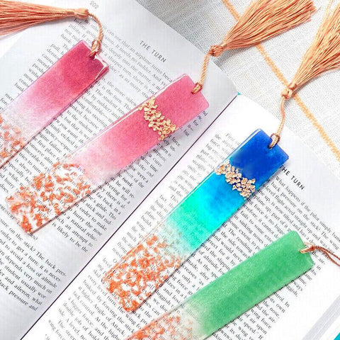 5pcs Rectangle Silicone Bookmark Mold DIY Epoxy Resin Craft Mould Making Tool AU