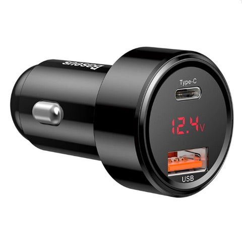 Baseus 45W 6A USB Car Charger Type-C QC4.0 PD3.0 Quick Charge For Mobile