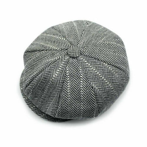 Mens 8 Panels Newsboy Flat Cap Peaky Blinders Baker Boy Golf Driving Beret Hat