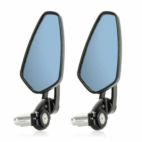 Universal Motorcycle bike Bar End Rear Side View Mirrors Cafe Racer Black 7/8"