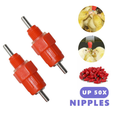10x Water Nipple Valves Auto Drinker Waterer Feeder Poultry Chicken Duck Bird