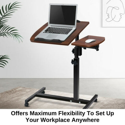 Laptop Desk Portable Mobile Computer Table Stand Adjustable Bed Study