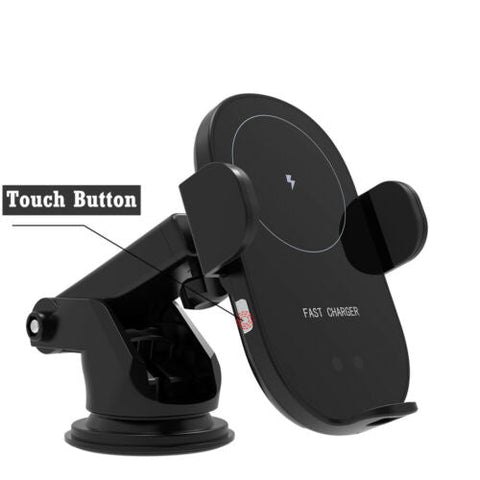 Qi Wireless Fast Charger Car Mount Phone Holder Automatic Clamp Windscreen Stand