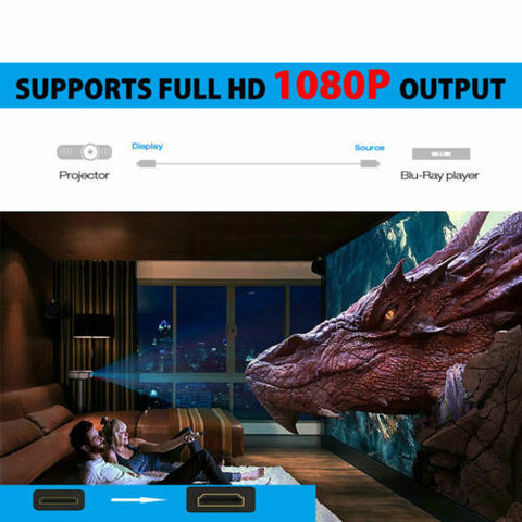 Mini HDMI to HDMI Cable V1.4 3D with Ethernet HD 1080p Tablet Smart Phone 1/2M