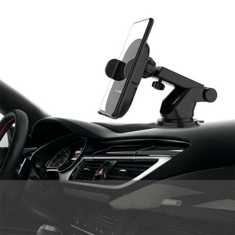 Qi Wireless Fast Charger Car Mount Phone Holder Automatic Clamp Windscreen Stand