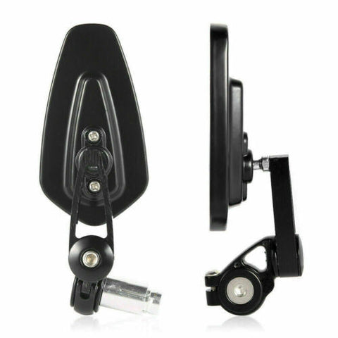 Universal Motorcycle bike Bar End Rear Side View Mirrors Cafe Racer Black 7/8"