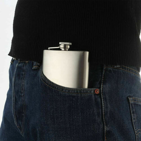 8-18oz Stainless Steel Hip Liquor Whiskey Alcohol Flask Cap Pocket Wine Bottle