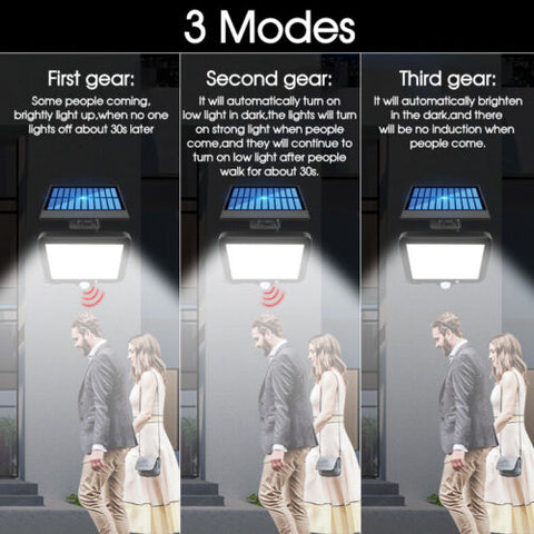 160 Led Solar Sensor Lights Light Motion Detection Security Garden Flood Lamp