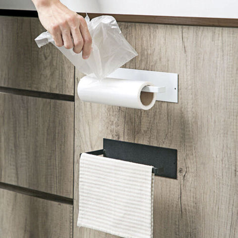 Kitchen Under Cabinet Towel Cup Paper Hanger Rack Organizer Storage Shelf Holder