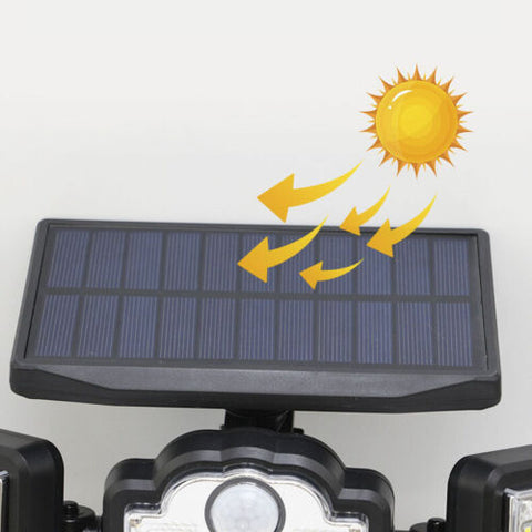 Motion Sensor 4 Head 192 LED Solar Lights Street Light Garden Wall Security Lamp