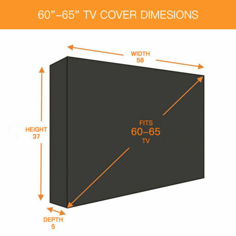 60"-65" Inch Waterproof TV Cover Protector Black