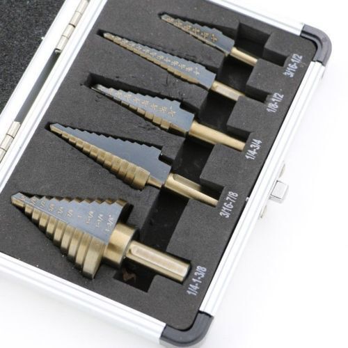 5PCS HSS Metric Titanium Coated Drill Bit Set Metal Wood Plastic