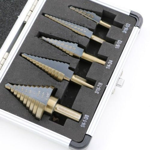 5PCS HSS Metric Titanium Coated Drill Bit Set Metal Wood Plastic