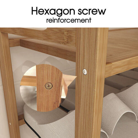 3 4 5 6 Tier Layer Shoe Rack Bamboo Wooden Shelf Stand Storage Organizer