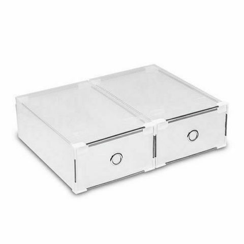 20pcs Stackable Foldable Clear Shoe Storage Cases Drawer Boxes Wardrobe