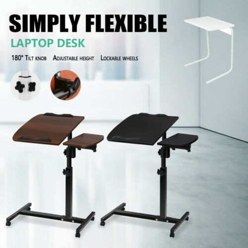 Laptop Desk Portable Mobile Computer Table Stand Adjustable Bed Study