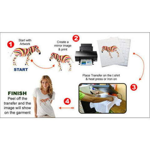 5/10/20/50/100 sheets A4 Iron Heat Transfer Paper For The Dark Cotton T-shirt