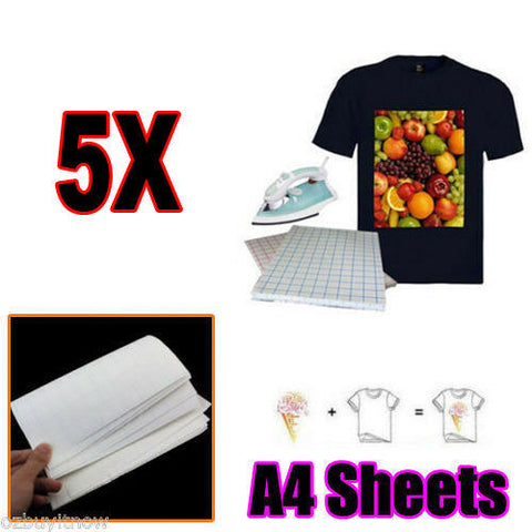 5/10/20/50/100 sheets A4 Iron Heat Transfer Paper For The Dark Cotton T-shirt