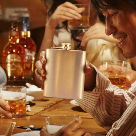 8-18oz Stainless Steel Hip Liquor Whiskey Alcohol Flask Cap Pocket Wine Bottle