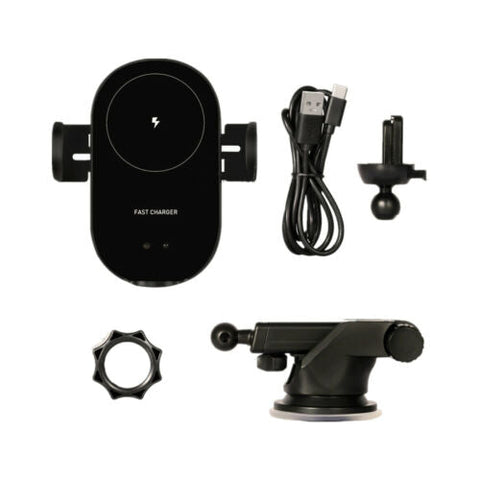Qi Wireless Fast Charger Car Mount Phone Holder Automatic Clamp Windscreen Stand