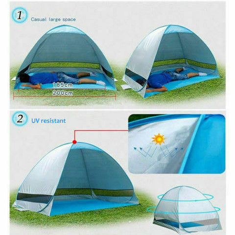 Pop Up Beach Tent Canopy UV Camping Fishing Mesh Sun Shade Shelter 4 Persons