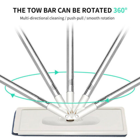 Microfibre Flat Mop and Bucket Floor Cleaner Set with 10 Pads Wet Dry Bucket Mop