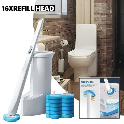 Disposable Bathroom Toilet Brush Holder Creative Cleaning Sponge Scrubber Set