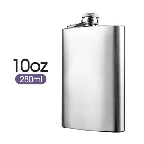 8-18oz Stainless Steel Hip Liquor Whiskey Alcohol Flask Cap Pocket Wine Bottle