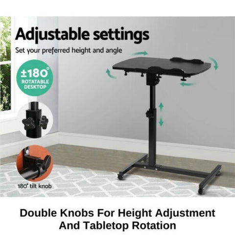 Laptop Desk Portable Mobile Computer Table Stand Adjustable Bed Study