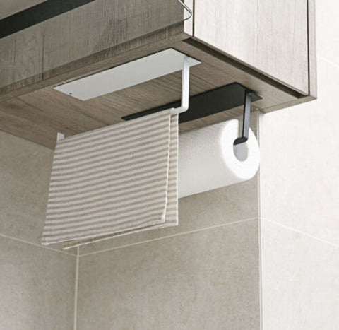 Kitchen Under Cabinet Towel Cup Paper Hanger Rack Organizer Storage Shelf Holder