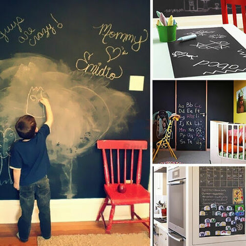 Blackboard Removable Vinyl Wall Sticker Chalkboard Decal Chalk Board Paper Lable With 1 Free Chalk Holder