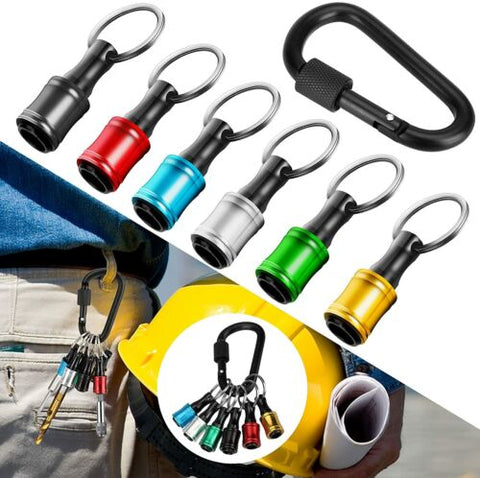 7Pc 1/4 Hex Shank Holder Screwdriver Extension Bar Kit Quick Release Bit Keyring