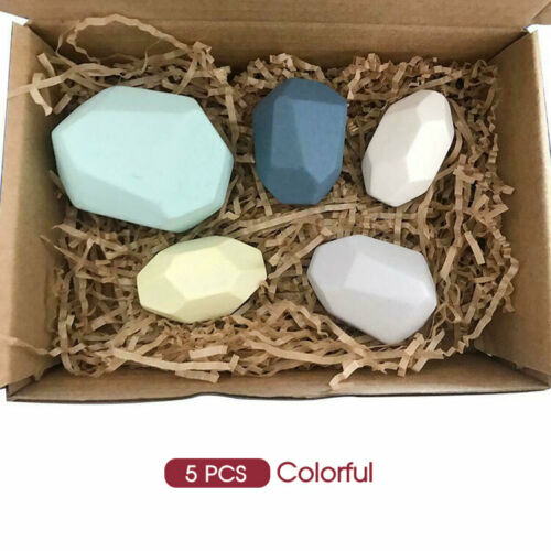 5/10/16PCS Toy Creative Wooden Colored Stacking Balancing Stone Building Blocks