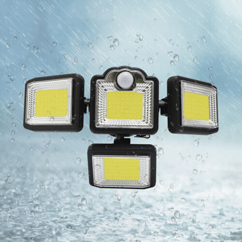 Motion Sensor 4 Head 192 LED Solar Lights Street Light Garden Wall Security Lamp