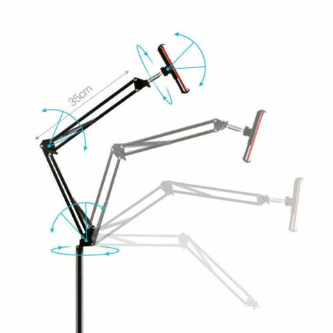 Adjustable Hands Free Floor Stand Holder For Tablet Smart Phone up to 12.9 inch