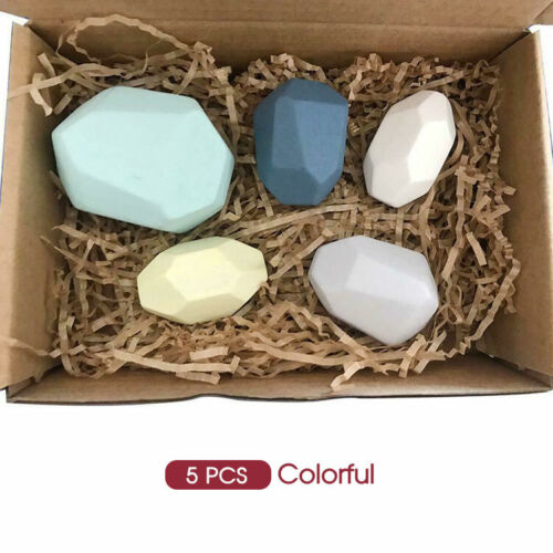 New Toy Creative Wooden Colored Stacking Balancing Stone Building Blocks AU