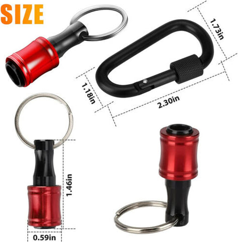 7Pc 1/4 Hex Shank Holder Screwdriver Extension Bar Kit Quick Release Bit Keyring