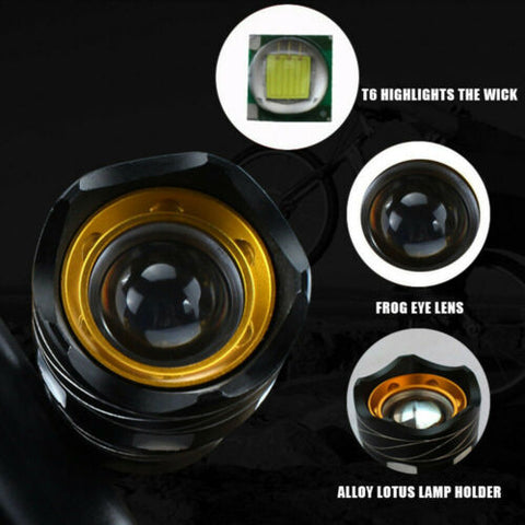 15000LM Bike Front Rear Light USB Rechargable Lamp Flashlight Bicycle LED