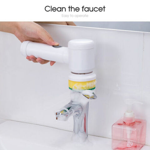 5 In 1 Handheld Bathtub Brush Kitchen Sink Cleaning Tool Tub Electric Brush AU