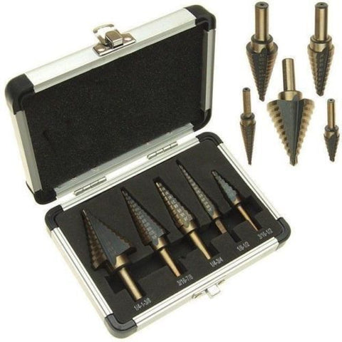 5PCS HSS Metric Titanium Coated Drill Bit Set Metal Wood Plastic