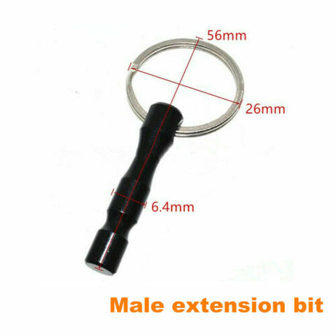 7Pc 1/4 Hex Shank Holder Screwdriver Extension Bar Kit Quick Release Bit Keyring
