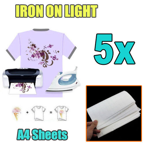 5/10/20/50/100 sheets A4 Iron Heat Transfer Paper For The Light Cotton T-shirt
