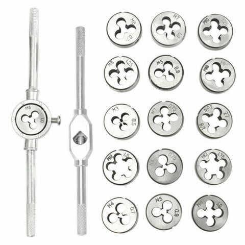 40PCS TAP & DIE SET HARDENED METRIC Screw Thread Taper Drill Tool Kit Blue NEW