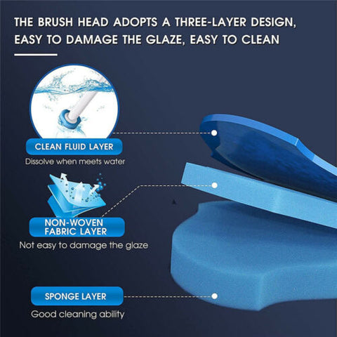 Disposable Bathroom Toilet Brush Holder Creative Cleaning Sponge Scrubber Set