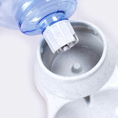 Automatic Water & Food Pet Dog Cat Puppy Dispenser Feeder Bowl Bottle 3.5L