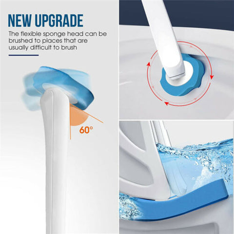 Disposable Bathroom Toilet Brush Holder Creative Cleaning Sponge Scrubber Set