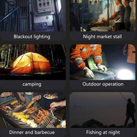 Portable Rechargeable LED Solar Camping Light Lantern Outdoor Tent Lamp USB
