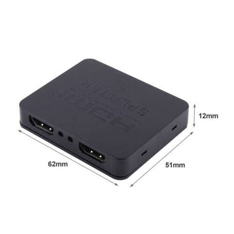 HDMI Splitter 1080P 1 In 2 Out Video Duplicator Full HD 3D 4K Monitor USB Power