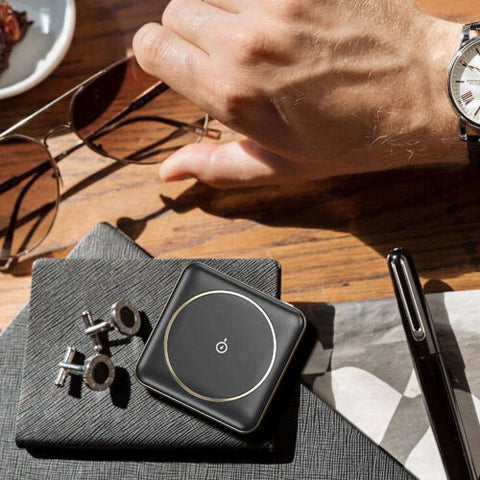 Slim Portable Mini Qi Charger Magnetic Wireless Power Bank 10000mAh NEW
